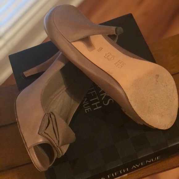 Saks Fifth Avenue Leather Alicia Heel Pumps - Picture 3 of 3